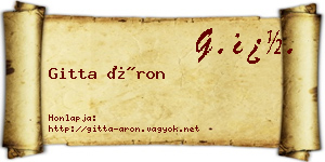 Gitta Áron névjegykártya